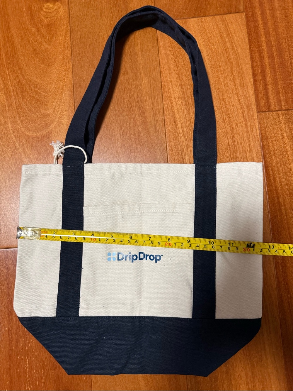 Drip drop Canvas Tote Bag in Navy and Cream